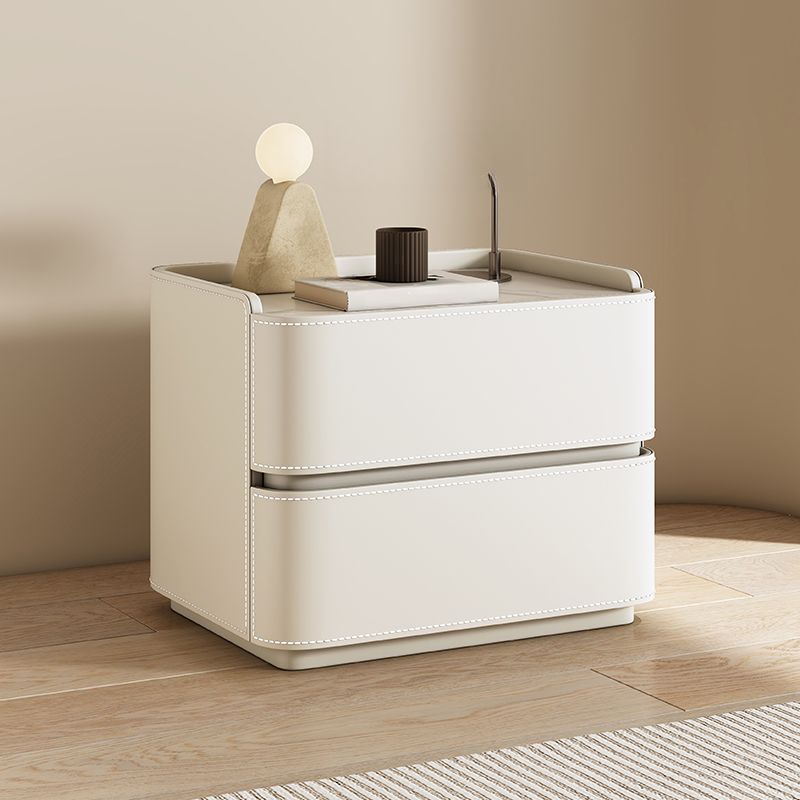 Scandinavian Bedside Cabinet Nightstand with Sintered Stone Countertop - image 8