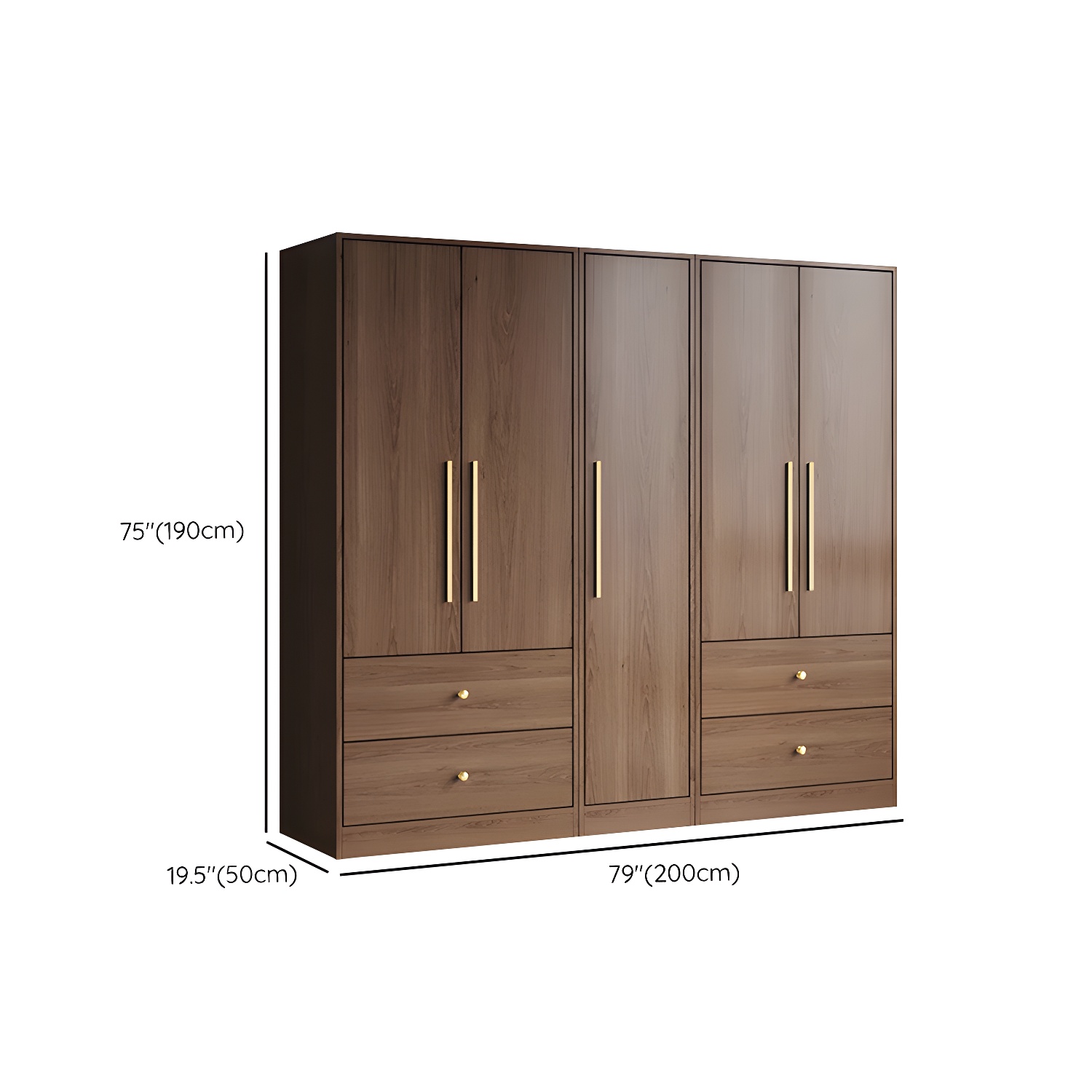 Wood Grain Design Armoires & Wardrobes with Soft Close Door and Storage Space - image 21