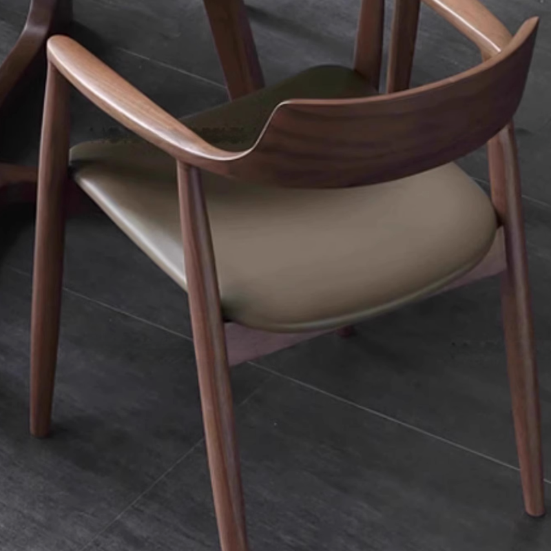 Casual Arm Chair with Uncovered Back, Upholstered, Walnut Timber Legs, Armrest, and Firm Stability - image 12