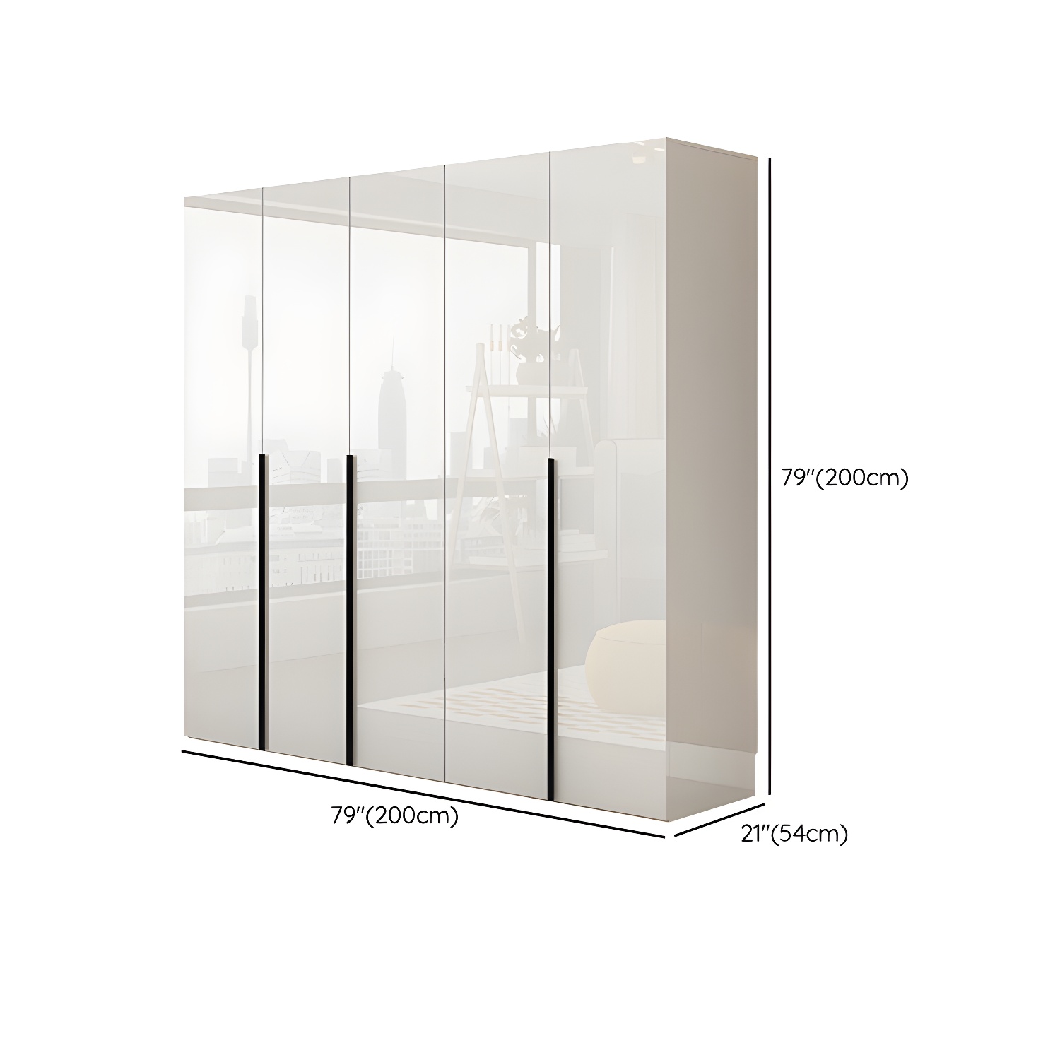 Modern White Wood Wardrobe Armoire - Drawers and Shelves Included - image 16