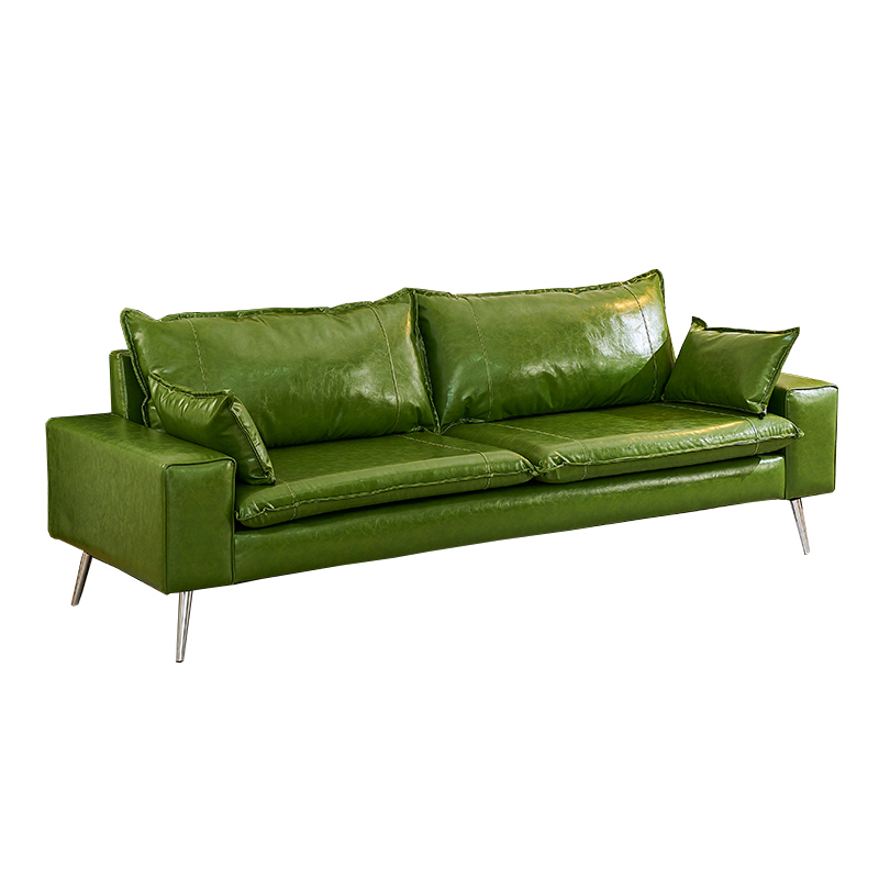 Modern Olive Green/Ink/Lemon Color Solid Color Leather/Corduroy Sofa Couch for Seats 4/Seats 3/Seats 2