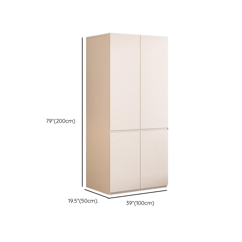 White Minimalist Manufactured Wood Wardrobe Closet with Soft Close Drawer, Soft Close Door, Interior Shelves, and Clothing Rod - image 6