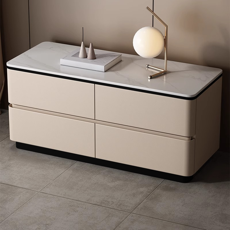 Modish Nightstand With Drawer Organization with 4 Drawers and Stone Tabletop - image 11
