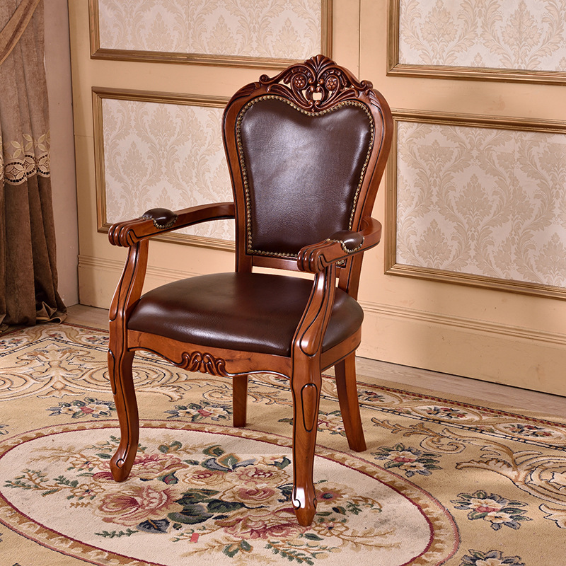 Modern Simple Style Queen Anne Upholstered Arm Chair with Arms, Walnut Timber Legs - image 2