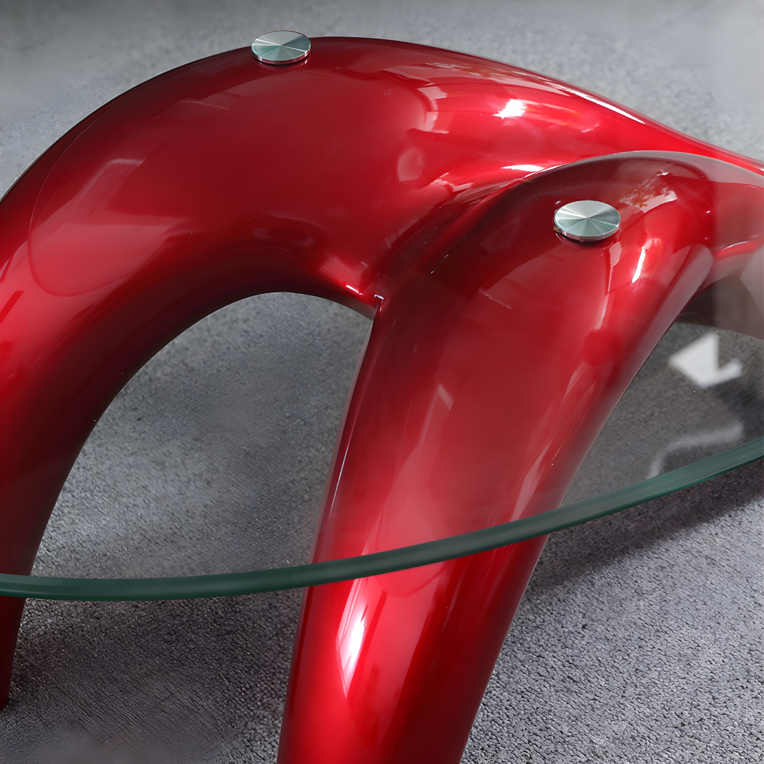 Glass Top Cocktail Table Oval Modern Minimalist Coffee Table - image 13