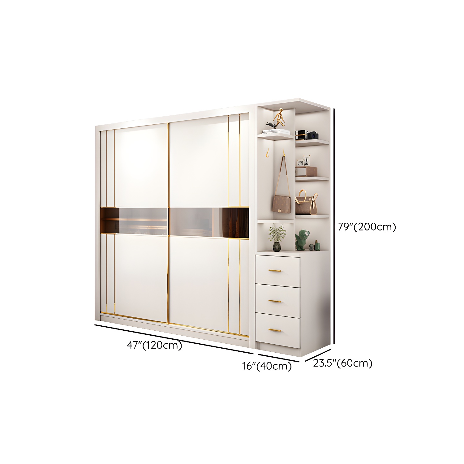 Modern Style Wardrobe Cabinet Glass Wardrobe Closet for Home - image 17