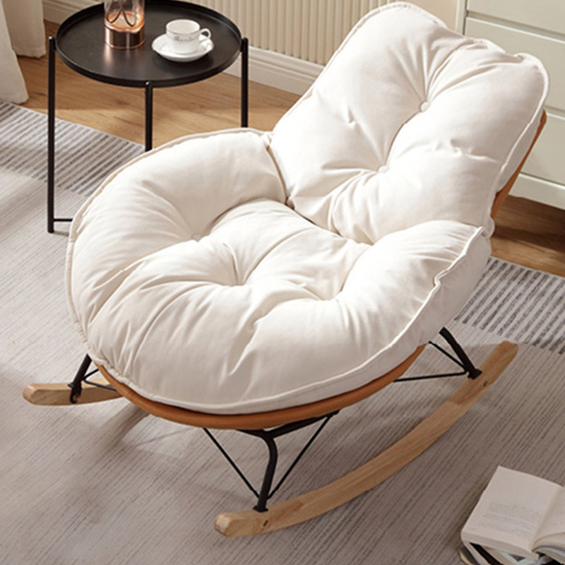 Chalk Simple 2 Piece Set Rocking Chair with Ottoman, Scratch-tolerant and Padded Upholstery - image 9