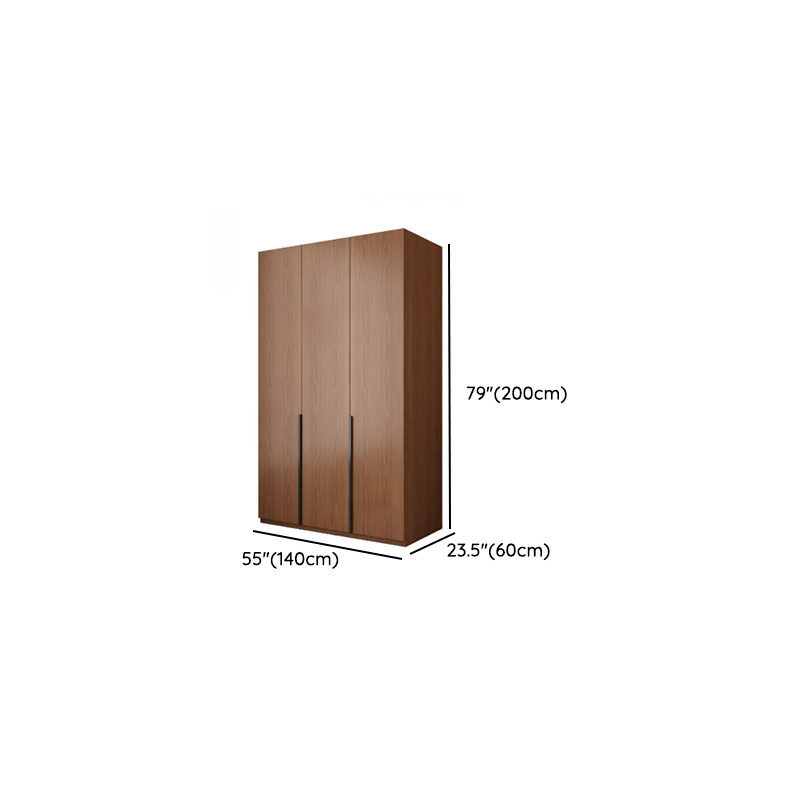 Sepia Modish Laminate Wardrobe Closet with Interior Shelves and Clothing Rod - image 8