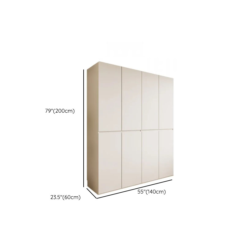 White Minimalist Manufactured Wood Independent Wardrobe Closet with Soft Close Door, Interior Shelves, and Articulated Mechanism - image 7