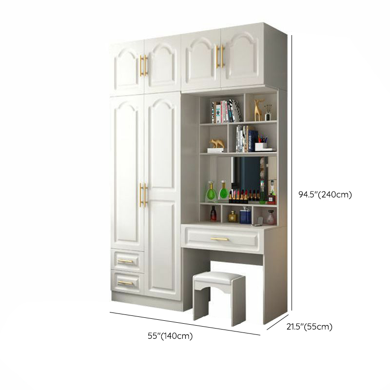 Contemporary Wood Chalk Wardrobe Closet with Interior Shelves&Clothing Rack&3-Drawer/6 Drawers/5-Drawer - image 45