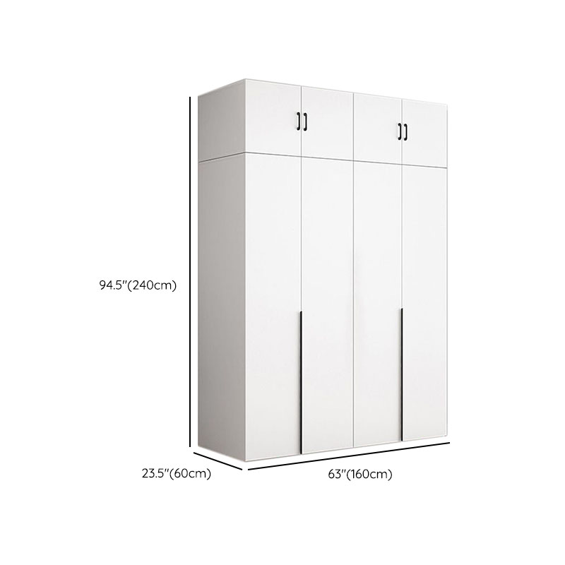 White Modish Composite Wood Wardrobe Armoire with Soft Close Door, Interior Shelves, and Hanging Rod - image 9