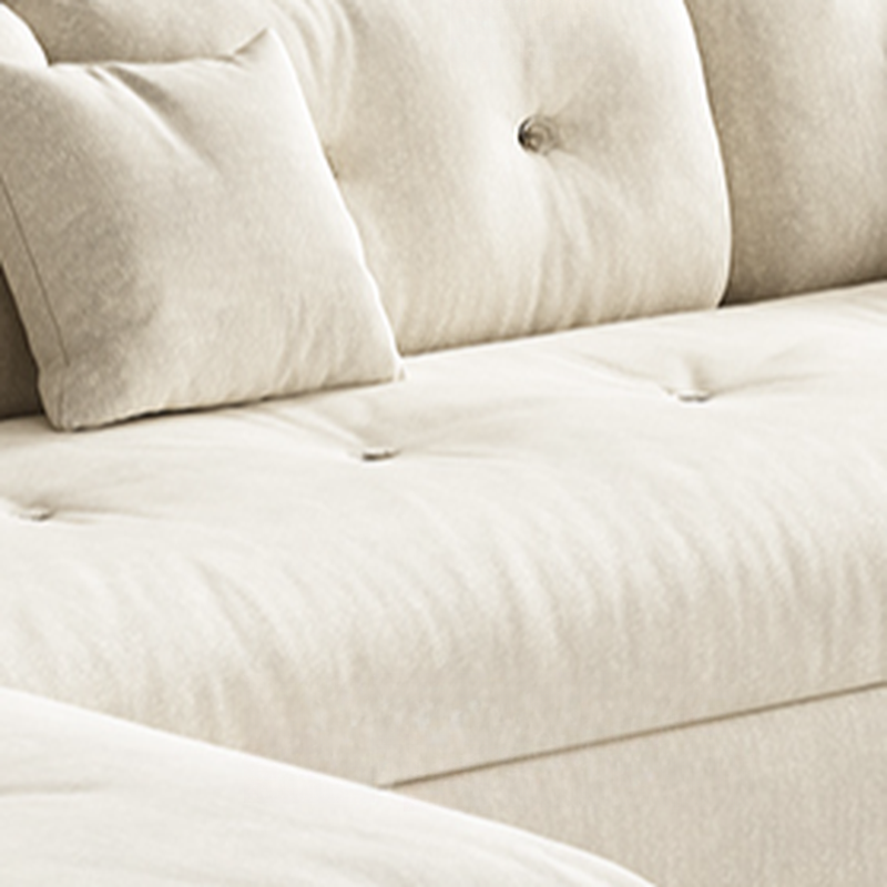 Straight White Sofa Recliner with Under-seat-storage and Stitch-tufted Design in Horizontal Orientation - image 4
