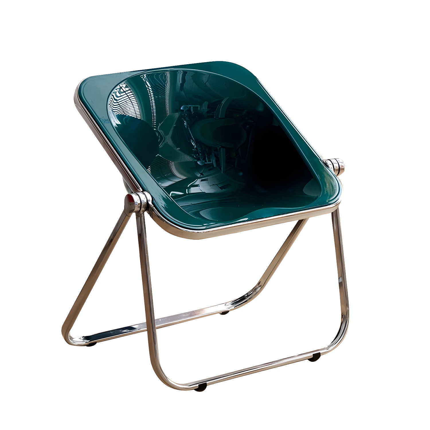 Modern Collapsible Side Chair with Low Back and Foldable Design in Plastic & Acrylic - image 3