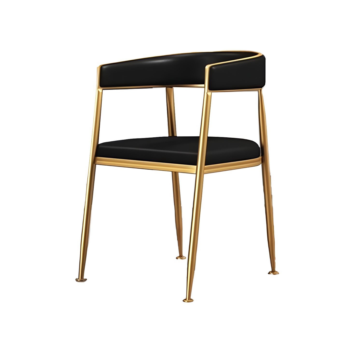 Glam Gold Metal Arm Chair Open Back Dining Side Chair with Upholstered - image 5