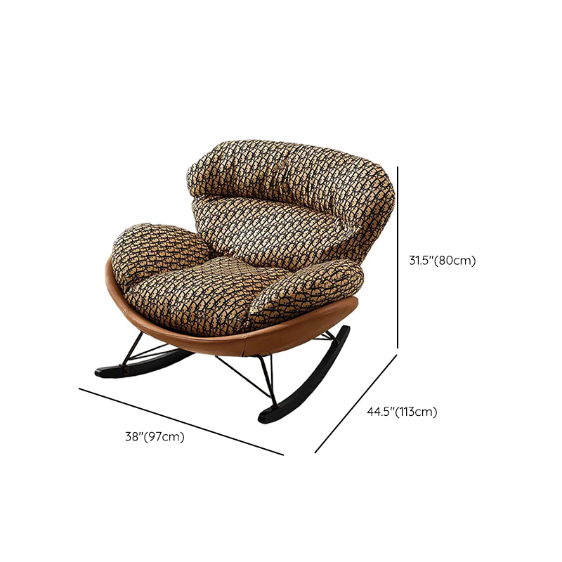 Simple Upholstered Rocking Chair with Padded Comfort - image 12