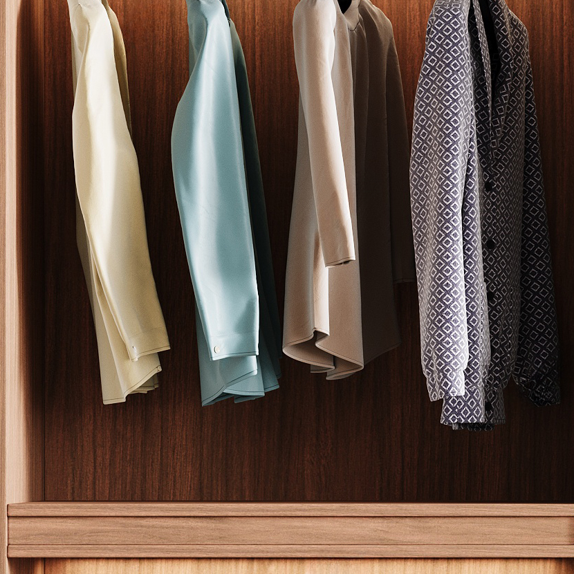 Beige Manufactured Wood Independent Wardrobe Closet with Soft Close Drawer, Soft Close Door, Interior Shelves, and Articulated Door Mechanism - image 3