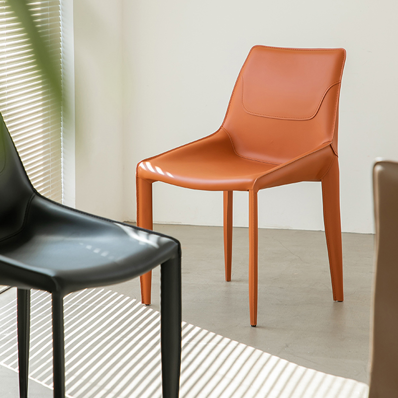 Modern Leather Armless Side Chair with Solid Back - Easy-Care, Warranty - image 20