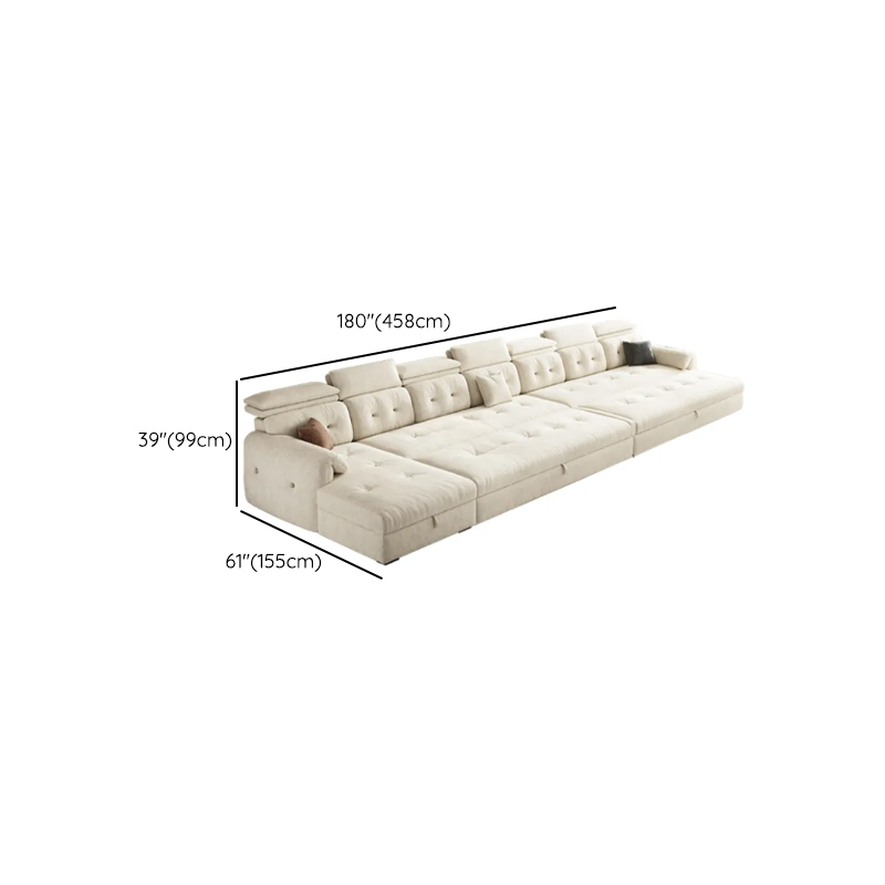 Straight White Sofa Recliner with Under-seat-storage and Stitch-tufted Design in Horizontal Orientation - image 15