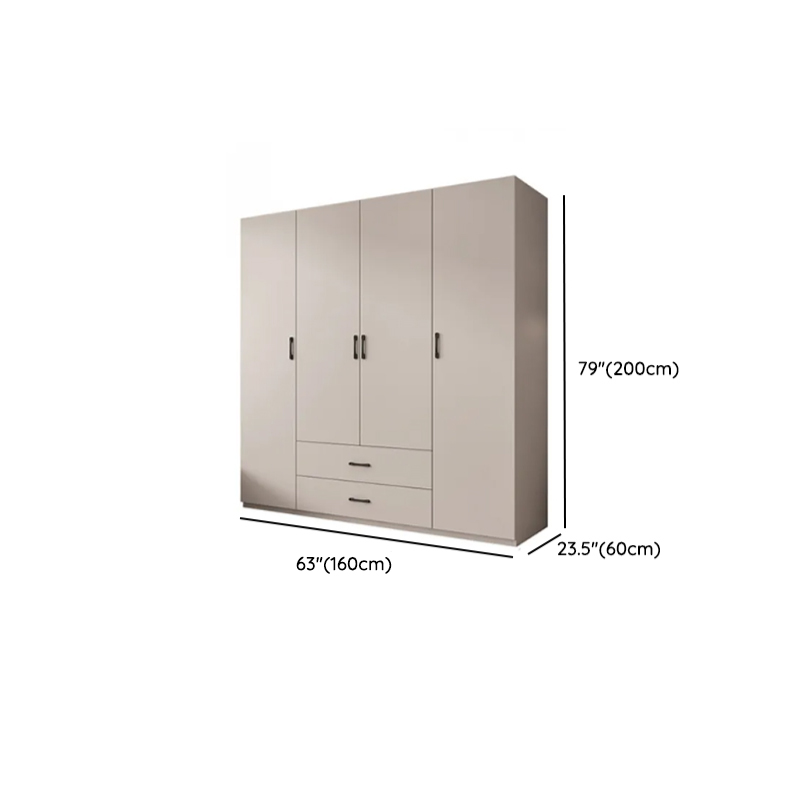 Chalk Modish Manufactured Wood Wardrobe Closet with Soft Close Drawer, Soft Close Door, Interior Shelves, and Clothing Rod - image 8