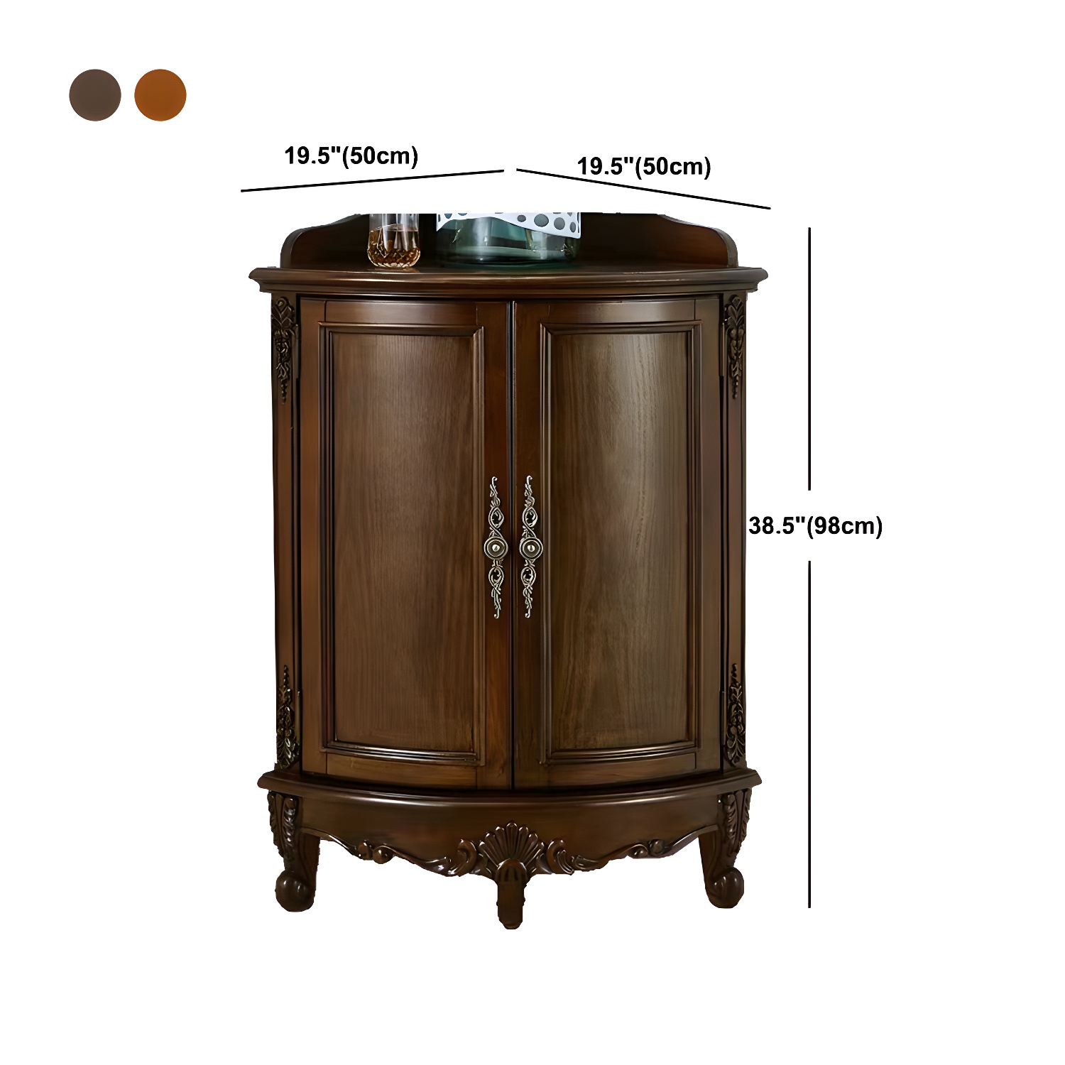 38.58"/47.24" Tall Brown Corner Cabinet , Wooden Storage Cabinet - image 9