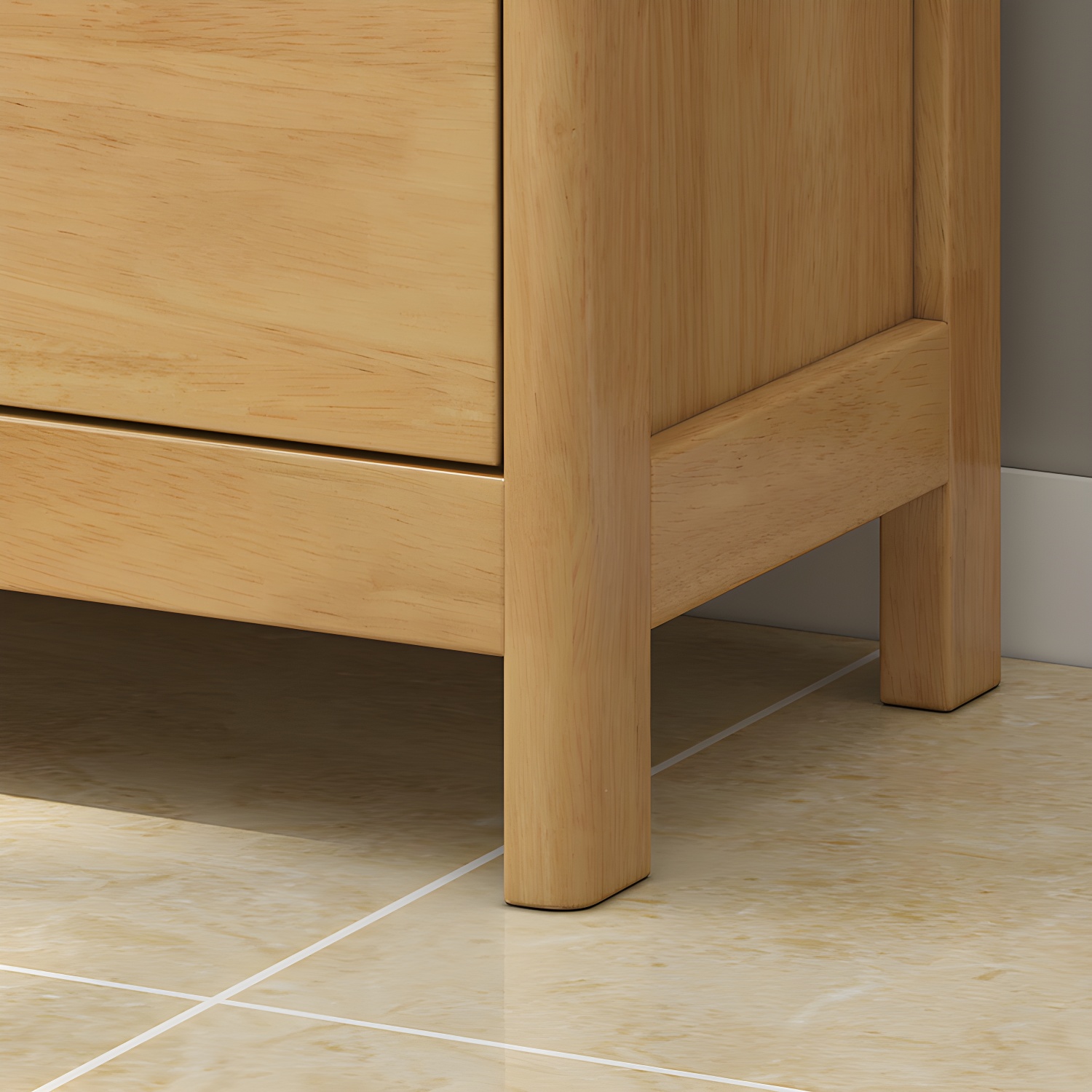 Mid-Century Modern Chest Rubberwood Squared Legs Grooves with Drawer Accent Chest - image 9