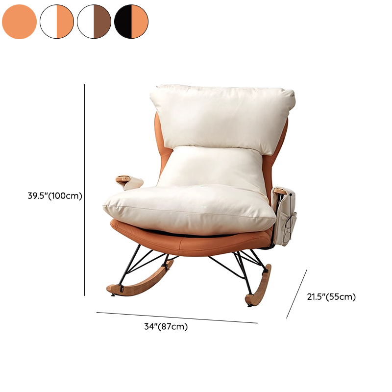 1 Piece Set/2 Piece Set Water Resistant Padded Living Room Rocking Chair in Chalk/Grey/Citrus Color with Upholstered Back and Track Arm in a Simple Style, Ottoman Included/Not Included - image 22