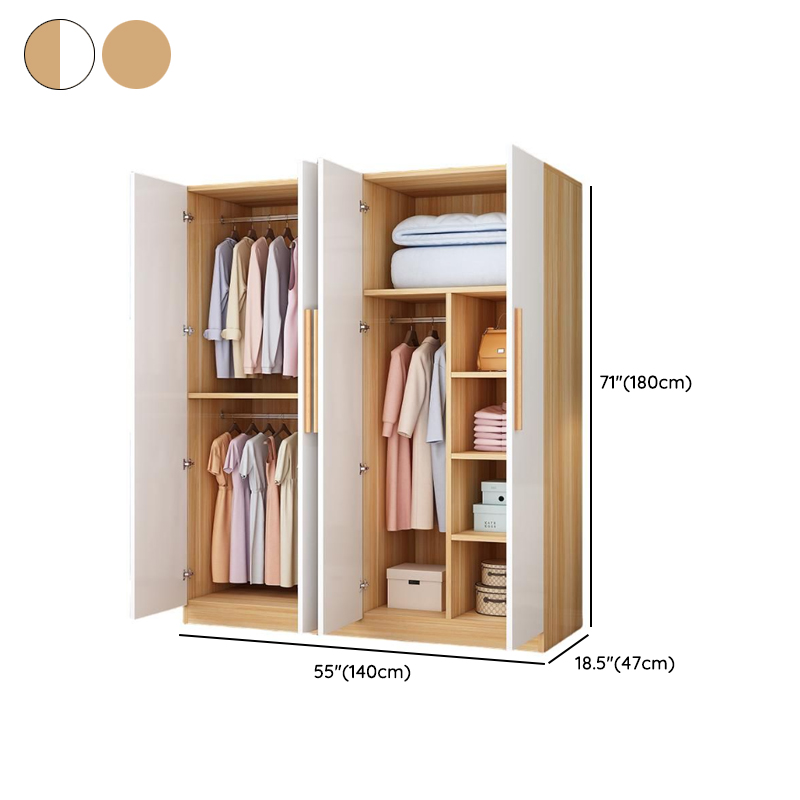 Minimalist Manufactured Wood Wardrobe Closet with Interior Shelves and Clothing Rod - image 14
