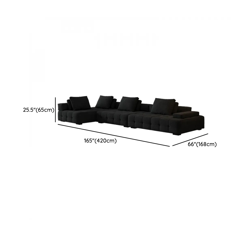 Cotton Midnight Black Standard/Single Sofa with Armrest and 4/3/1 Pillows - image 21