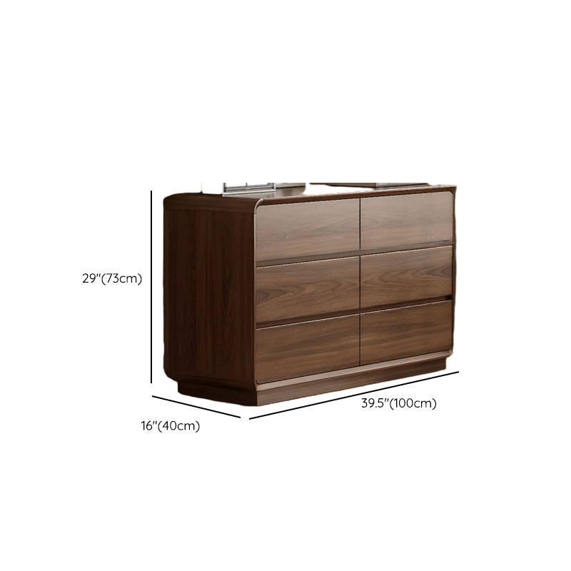 Cocoa Retro Rubberwood Semainier for Sleeping Quarters with 6 Drawers Horizontal - image 10