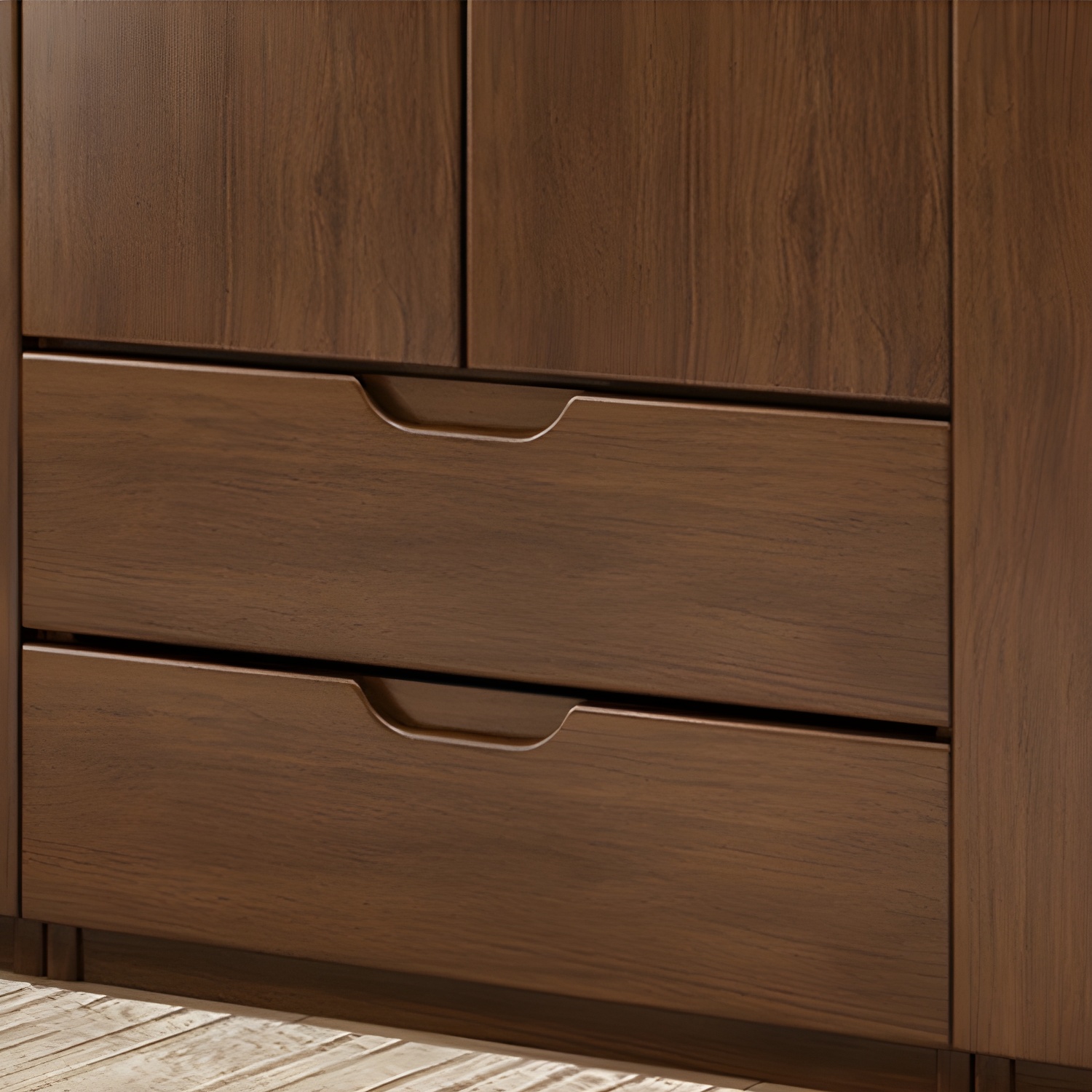 Contemporary Oak Solid Wood Wardrobe Freestanding Multifunctional Wardrobe - image 7