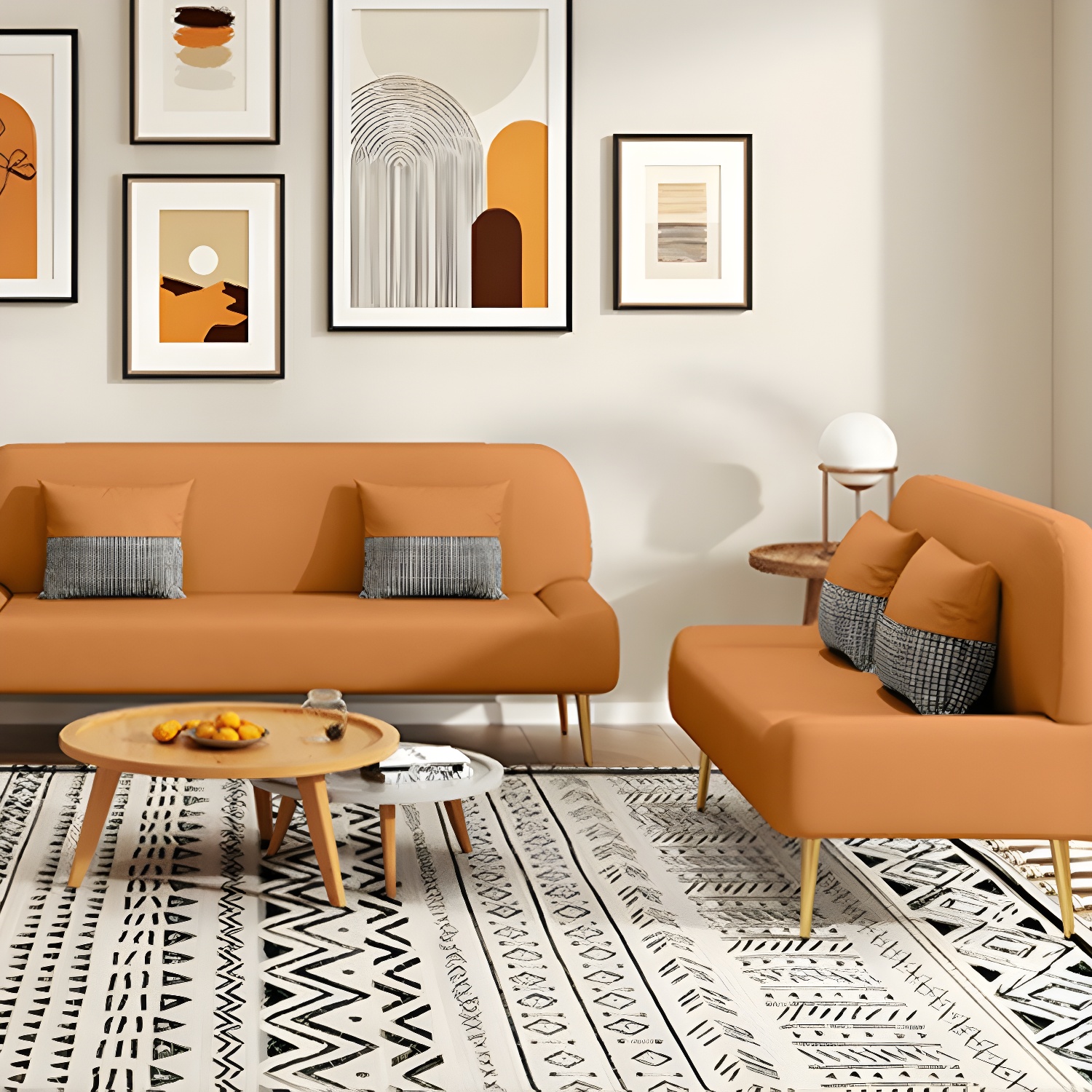 Scandinavian Faux Leather Small Size Sofa with Armless Design in Solid Color - image 18