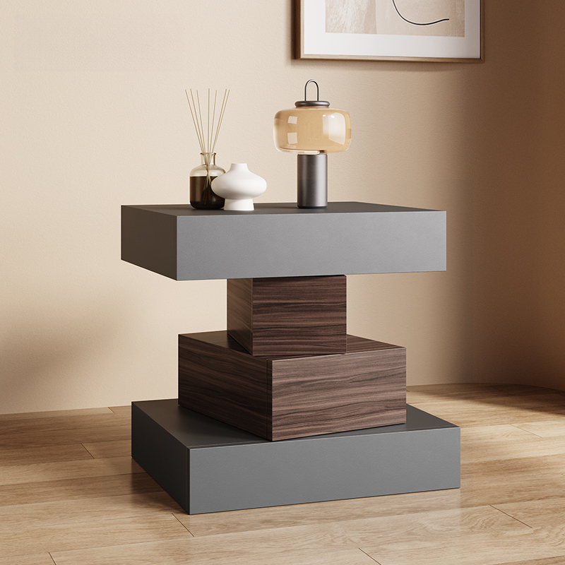 Scandinavian Synthetic Leather Drawer Storage Nightstand with 4 Drawers - image 6