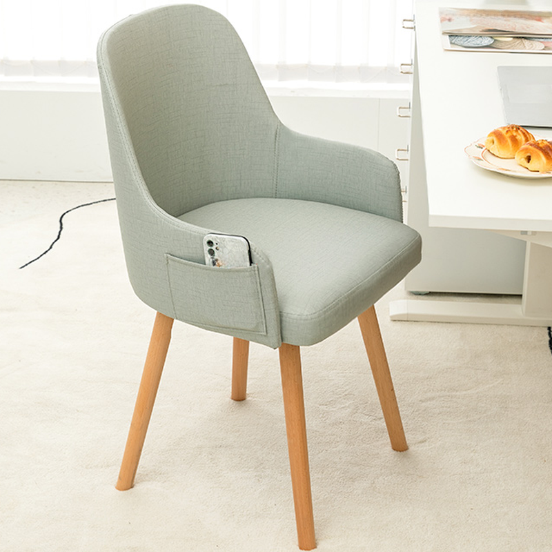 Rotatable/Non-Rotatable Steady Outlined Upholstered Arm Chair for Dinette with Solid Back and Foot Pads in a Modish Style - image 3