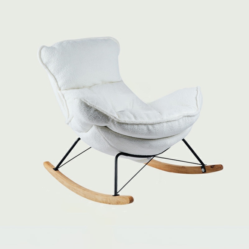 Comfortable Upholstered Rocking Chair with Solid Wood Frame for Modern Home Decor - image 8