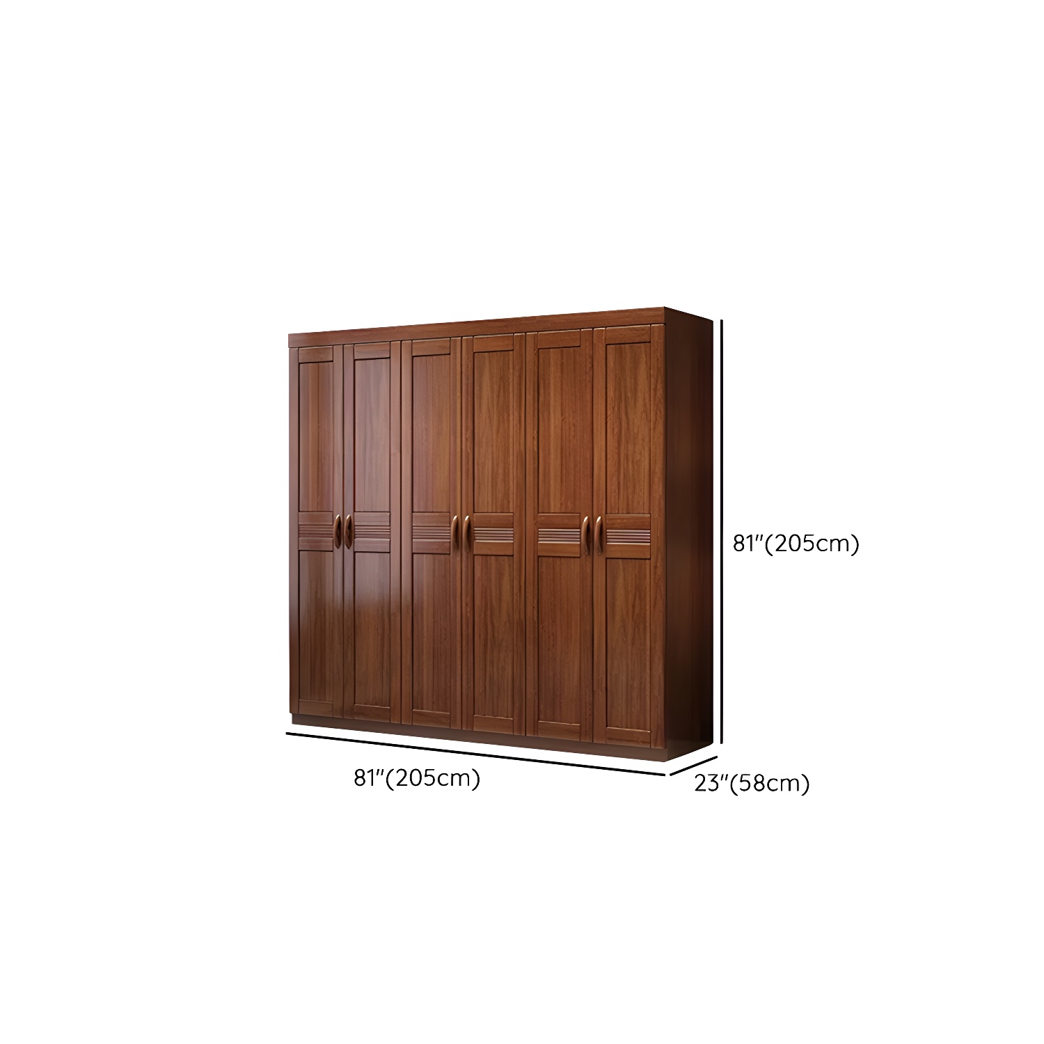 Wood Brown Rustic Wardrobe Armoire with Drawers & Shelves, Walnut Finish - image 14