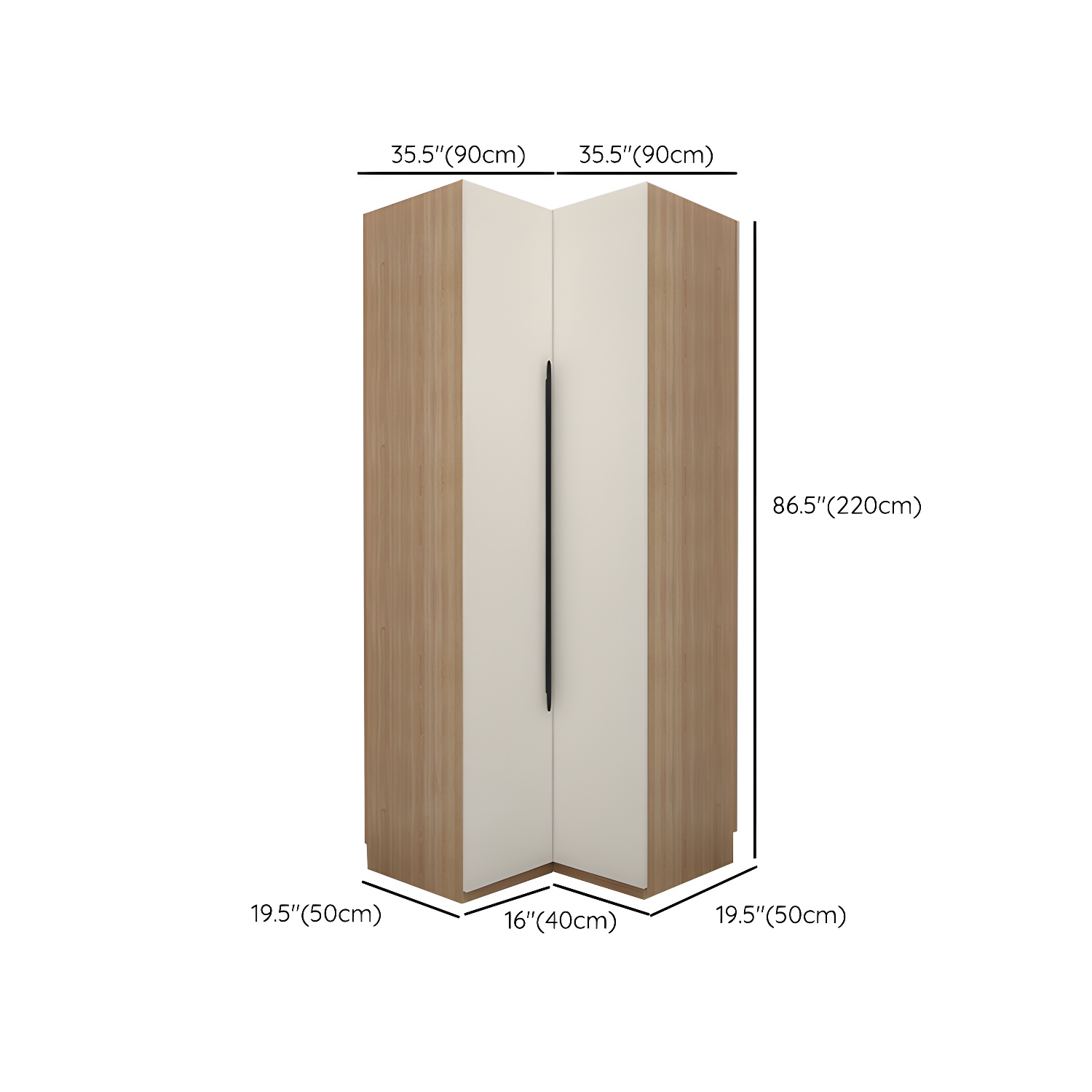 Contemporary Wooden Wardrobe Armoire 80" with Shelves & Soft Close Drawers - image 10