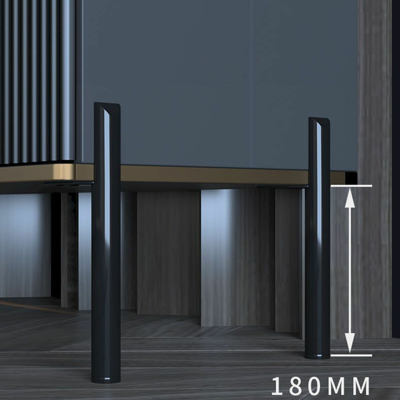 Black Floor Freestanding Sideboard in Wood with Glass Countertop and Kitchen Appliance Storage for Living Room in a Trendy Style - image 7
