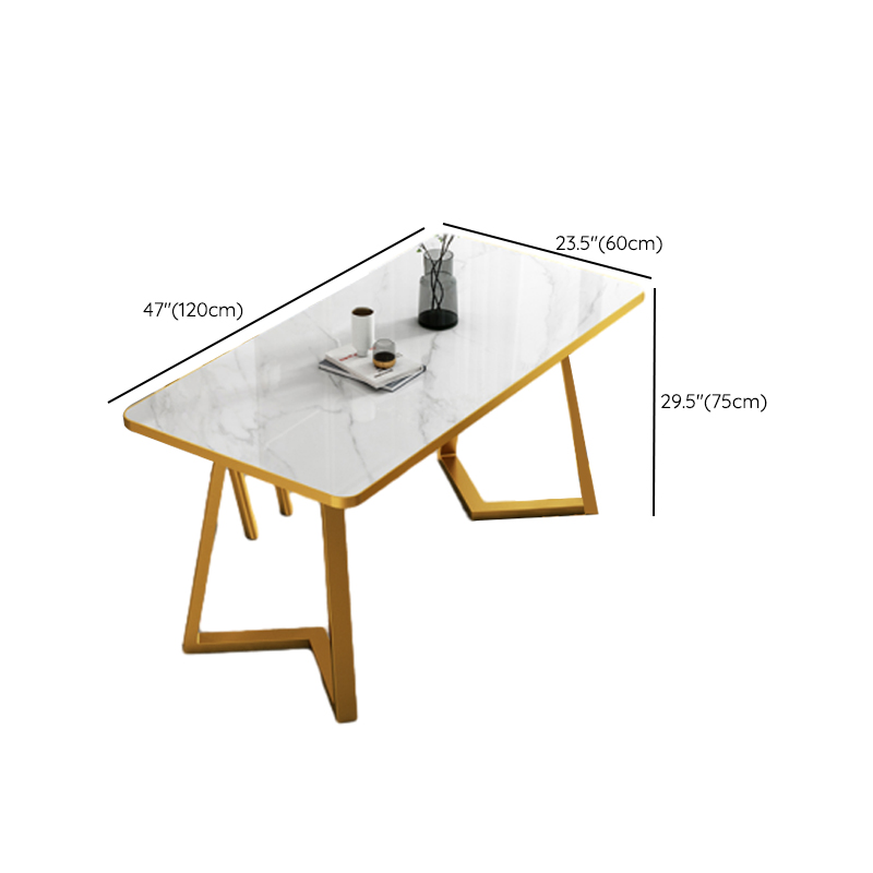 Glamorous Stone Top Sleigh Base Dining Table Set - image 28