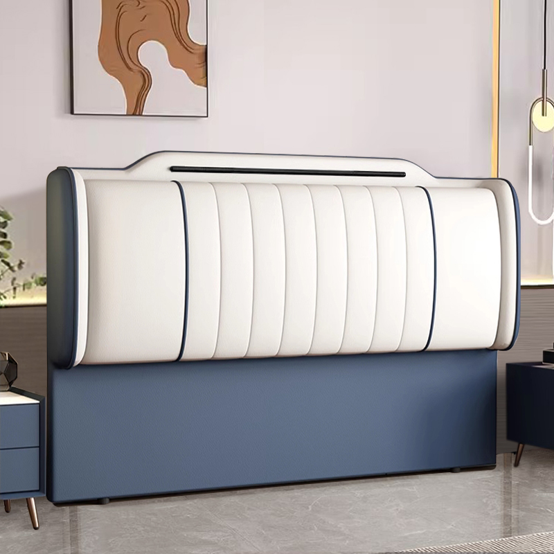 Modish No Distressing Timber Panel Headboard with Rectangle Shape for King Bed, Featuring Sponge Upholstery Fill and Standard Height - image 4