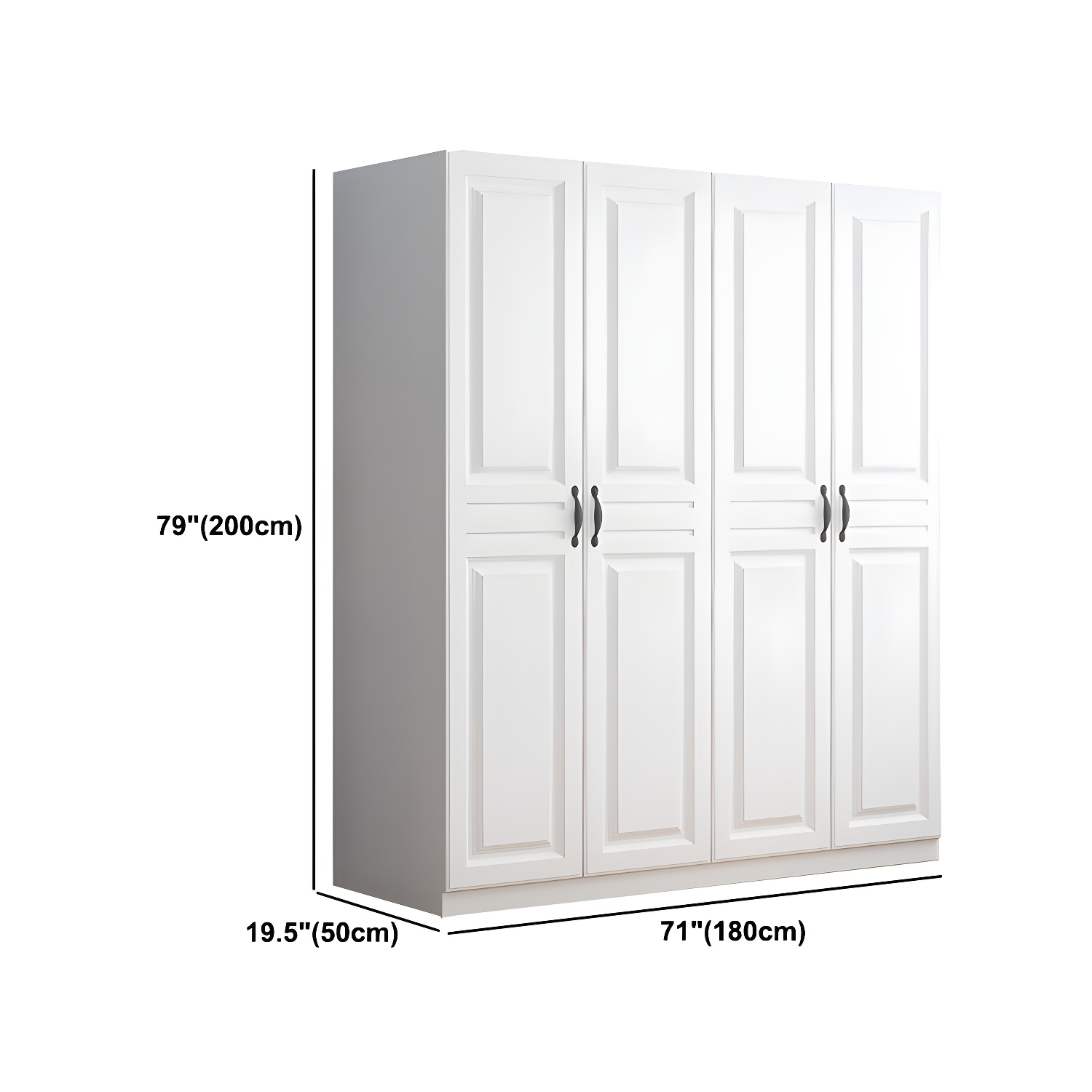 White Colour Wardrobe French Country Wooden Wardrobe Closet for Bedroom - image 20