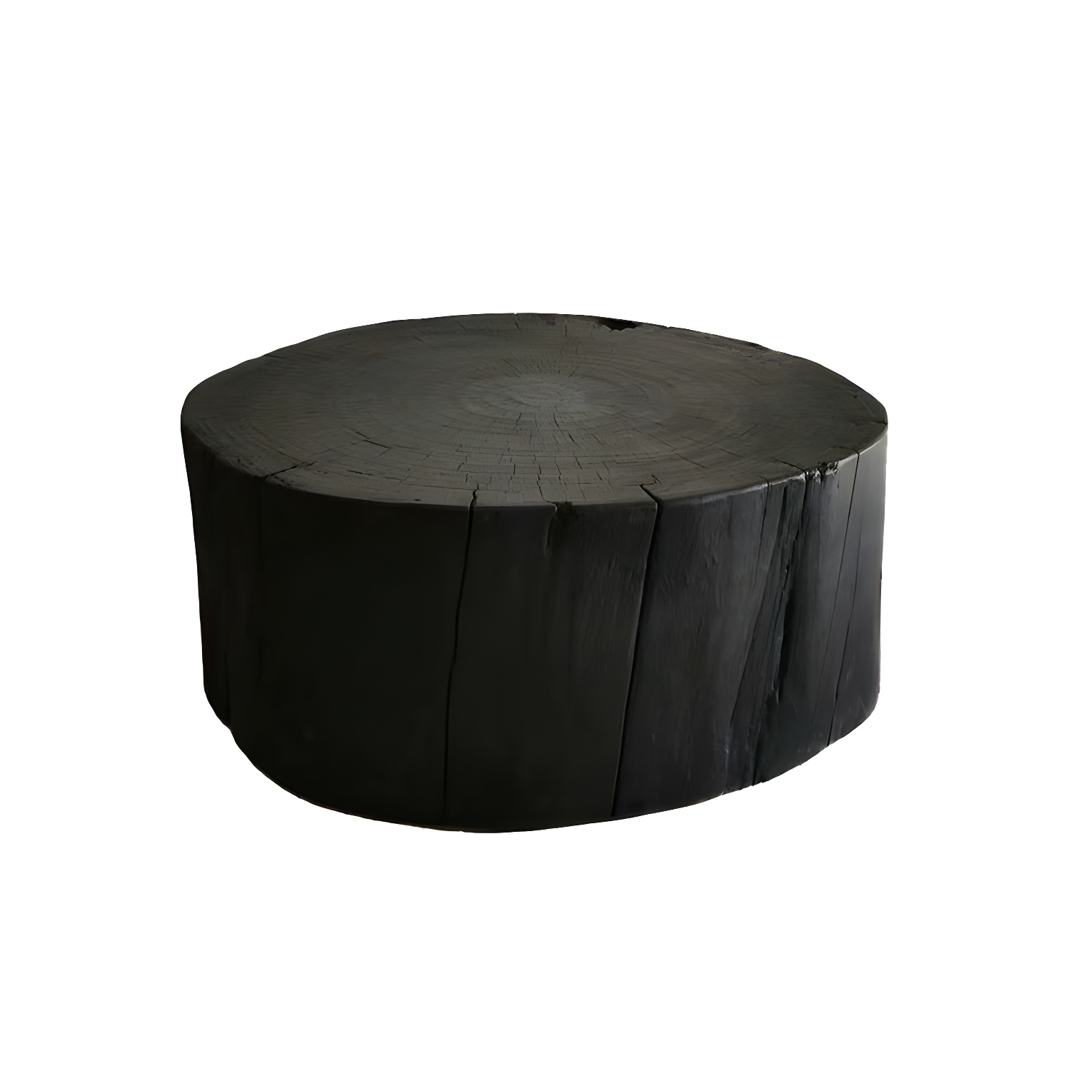 Round Wood Mid-Century Modern Coffee Table with Drum Base and Distressed Finish - image 7