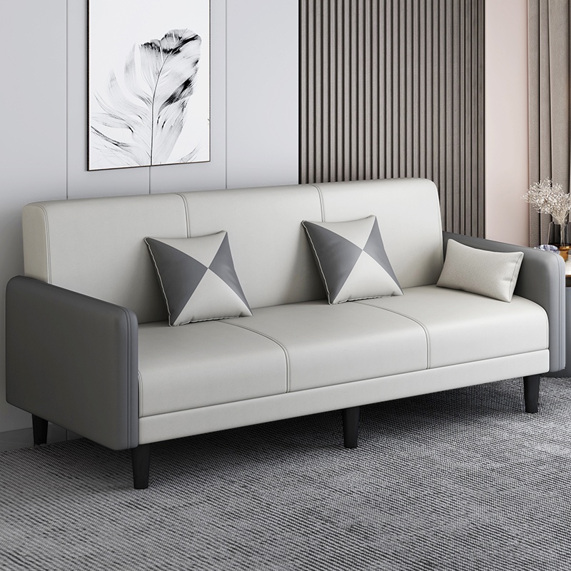 Trendy Solid Color Stain Resistant Standard Sofa in Grey/Cerulean/Beige with Arm, 4-seater/Seats 3 and 2 Pillows - image 10