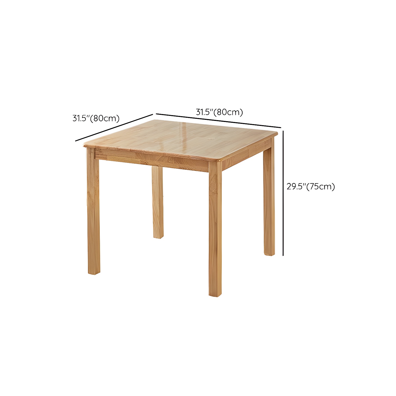 Elegant Scandinavian Natural Oak Wood Dining Table - Slim Legs, Standard Height for Kitchen & Dining - image 14