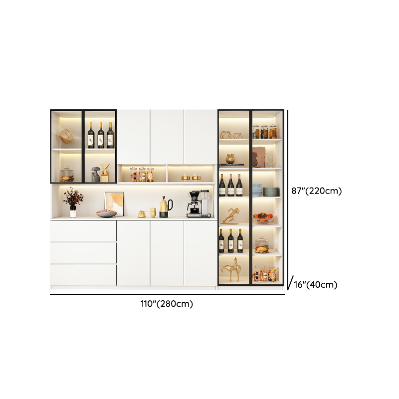Modern White Wood Sideboard/Credenza 40cm Wide 220cm Tall - image 31