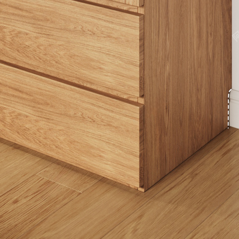 Wood Grain Minimalist Manufactured Wood Wardrobe Closet with 2 Drawers, Soft Close Door, Interior Shelves, and Clothing Rod - image 5