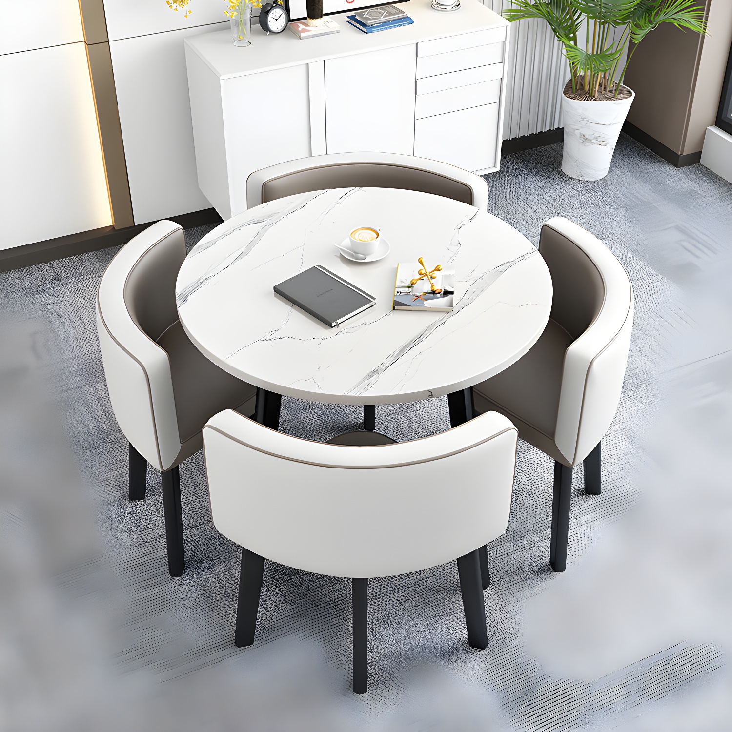 Modern Wood Dining Table Set 5 Pieces Dining Set for Home Use - image 14