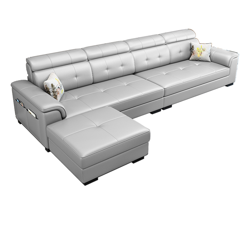 L-Shape Parlor Corner Sectional with Left Hand Facing Orientation, Decorative-stitched Tufting and Concealed Support