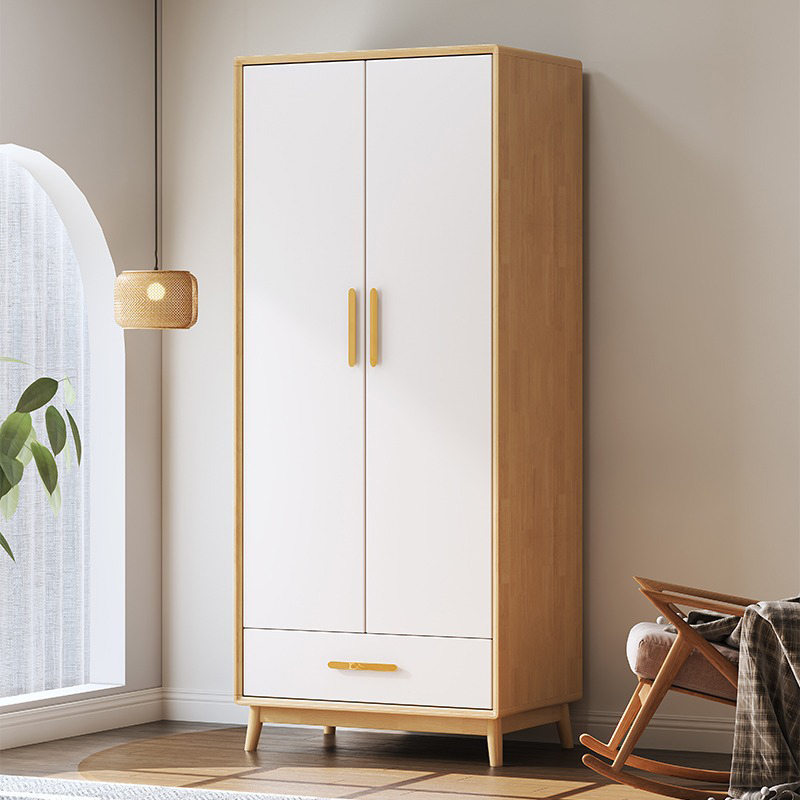 Simplistic Wooden Almirah with Interior Shelves&Clothing Rack&Soft Close Drawer&Soft Close Door