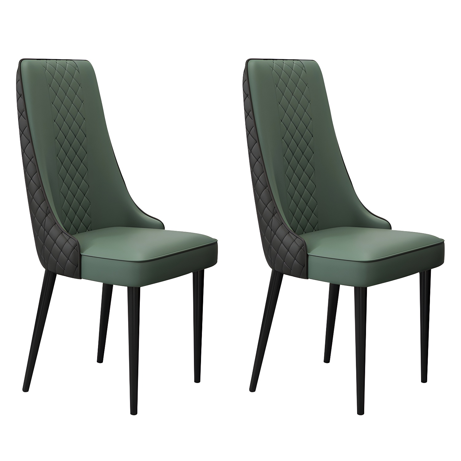 Glam Style Side Chair Leather Parsons Indoor Dining Chair for Living Room