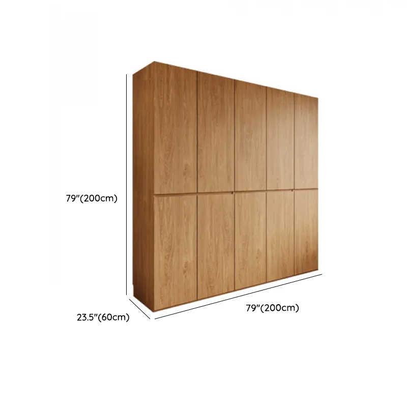Wood Grain Minimalist Laminate Independent Wardrobe Closet with Soft Close Door, Interior Shelves, and Clothing Rod - image 14